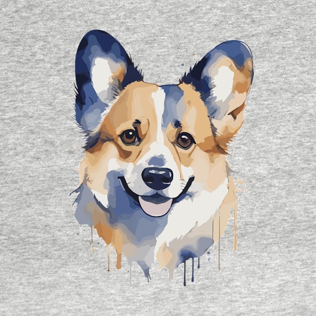 Corgi watercolor by aceofspace